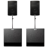 2x Alto TX315 Active Speaker 700W 15" Powered Loudspeakers, 2x Alto TX212S Active Subwoofer 12"